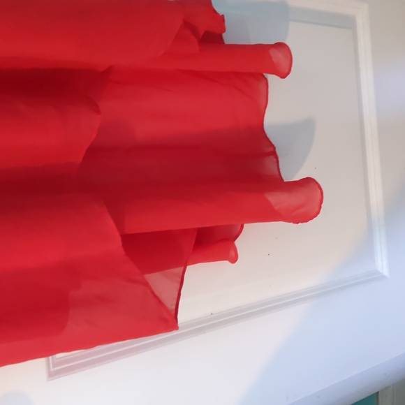 Red Flowy High Low Dress - Picture 4 of 4